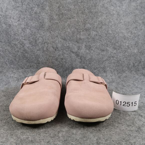 Cat & Jack Shoes Kids 1 Mule Sandal Flats Slip On Closed Toe Faux Suede Pink - Picture 2 of 12